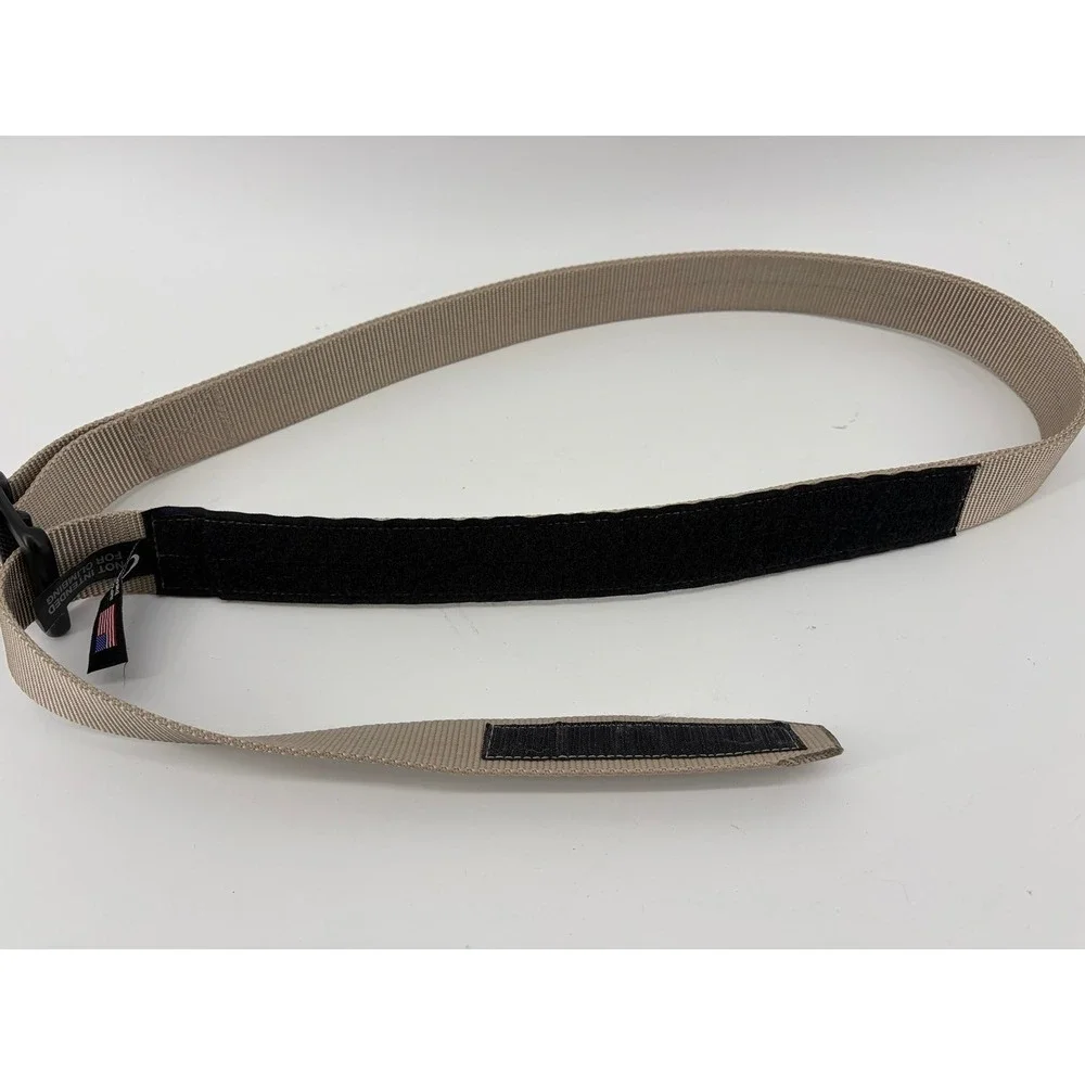 Bison Tactical Utility Belt Metal D Ring Double Layer Nylon Tan 1.5